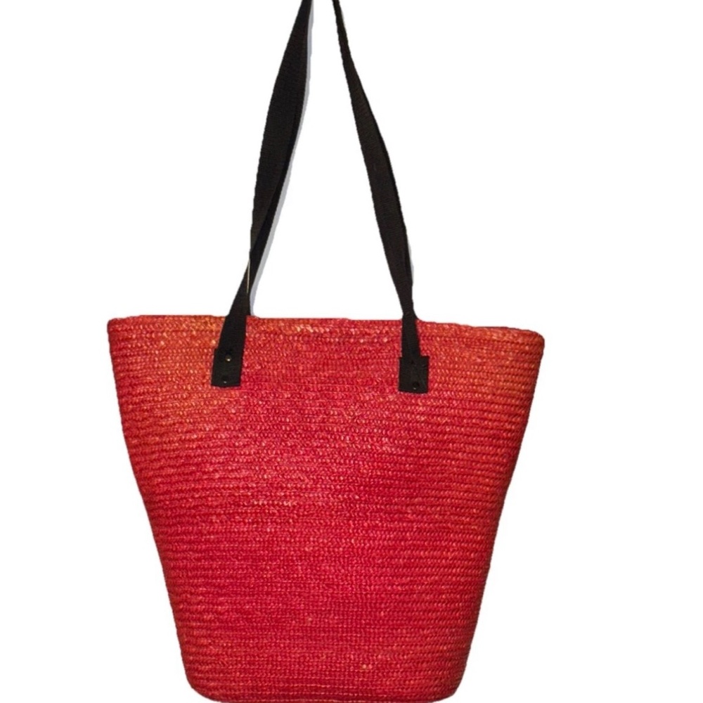 Stylish Red Woven Tote Bag